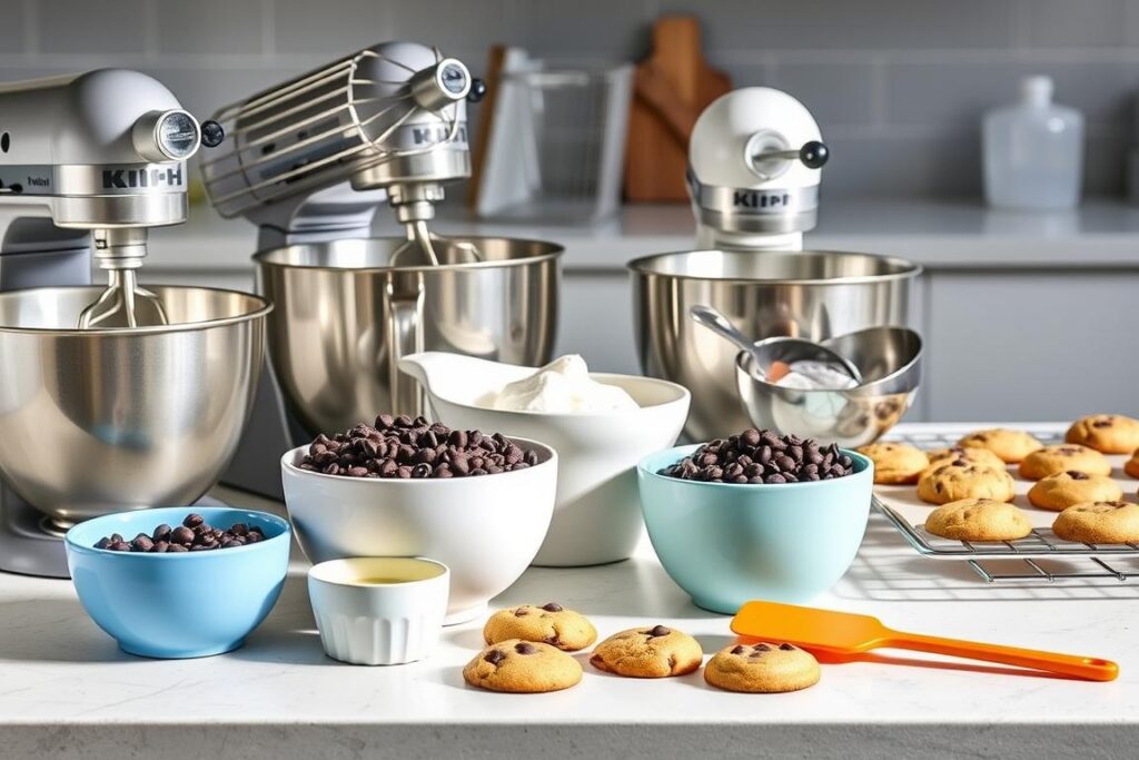 Baking equipment needed for making chocolate chip cookies Baking equipment needed for making chocolate chip cookies