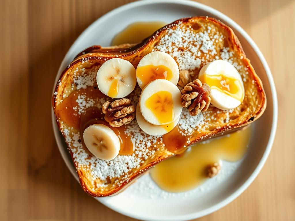 Banana Nut Bread French toast with maple syrup Banana Nut Bread French toast with maple syrup