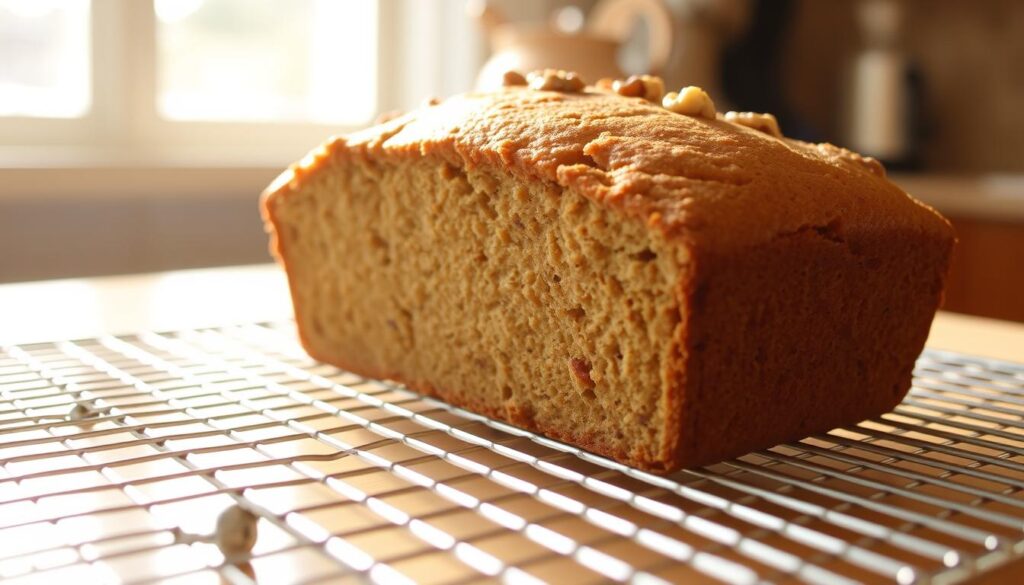 Banana Nut Bread on a cooling rack Banana Nut Bread on a cooling rack