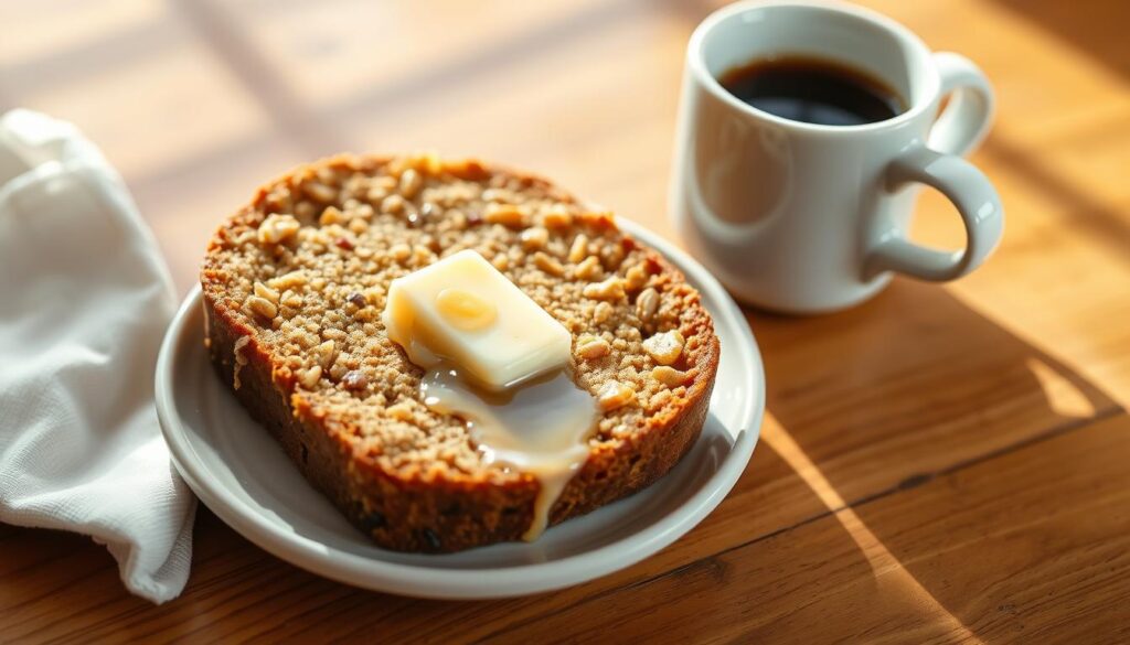 Banana Nut Bread served with coffee and honey butter Banana Nut Bread served with coffee and honey butter