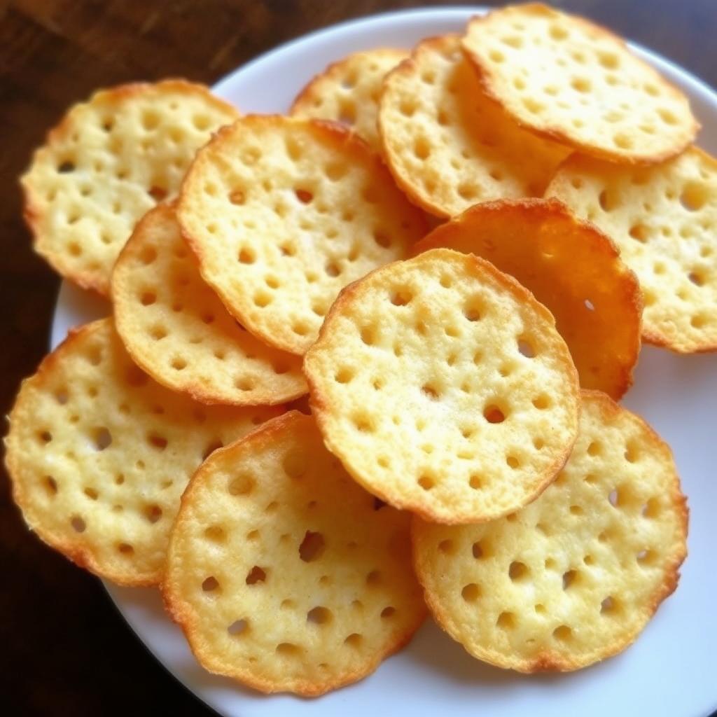 Carnivore diet cheese crisps on a plate