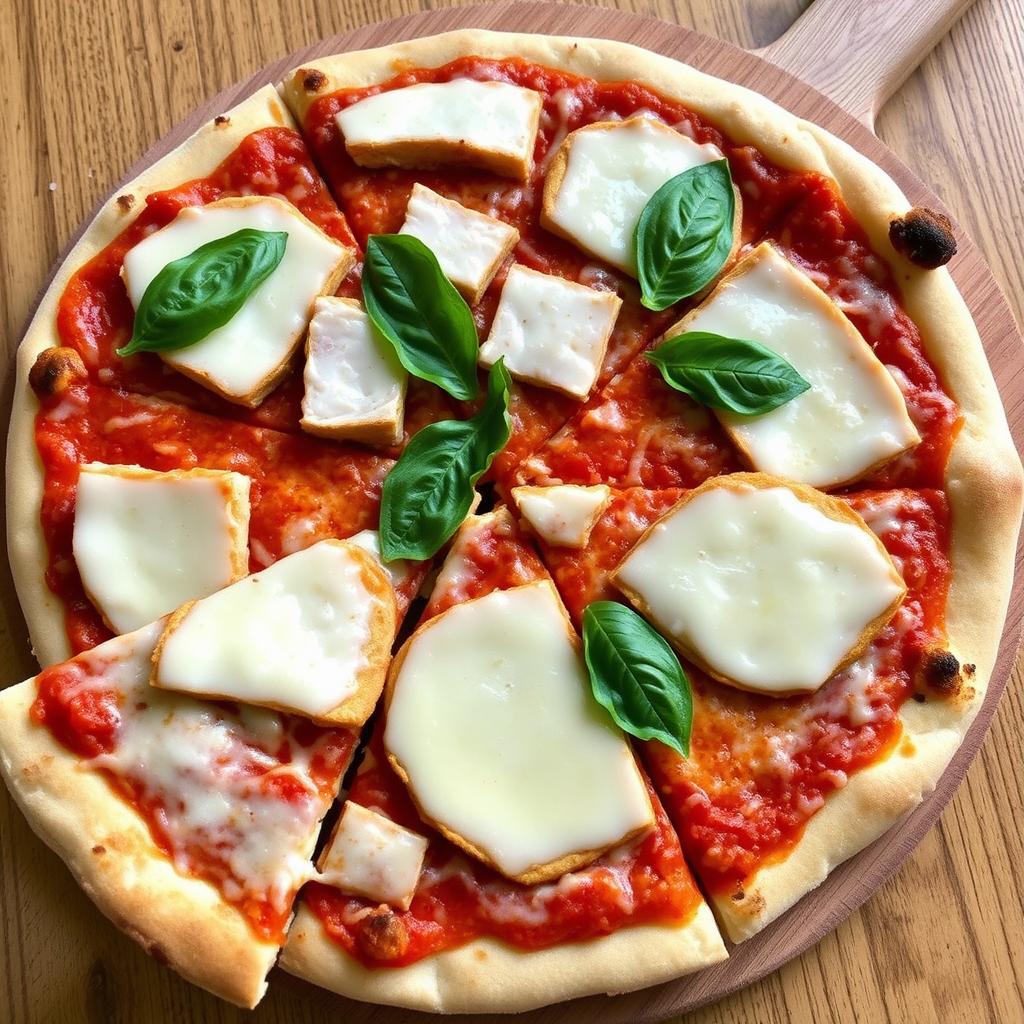 Chicken parm pizza using leftover chicken Chicken parm pizza using leftover chicken