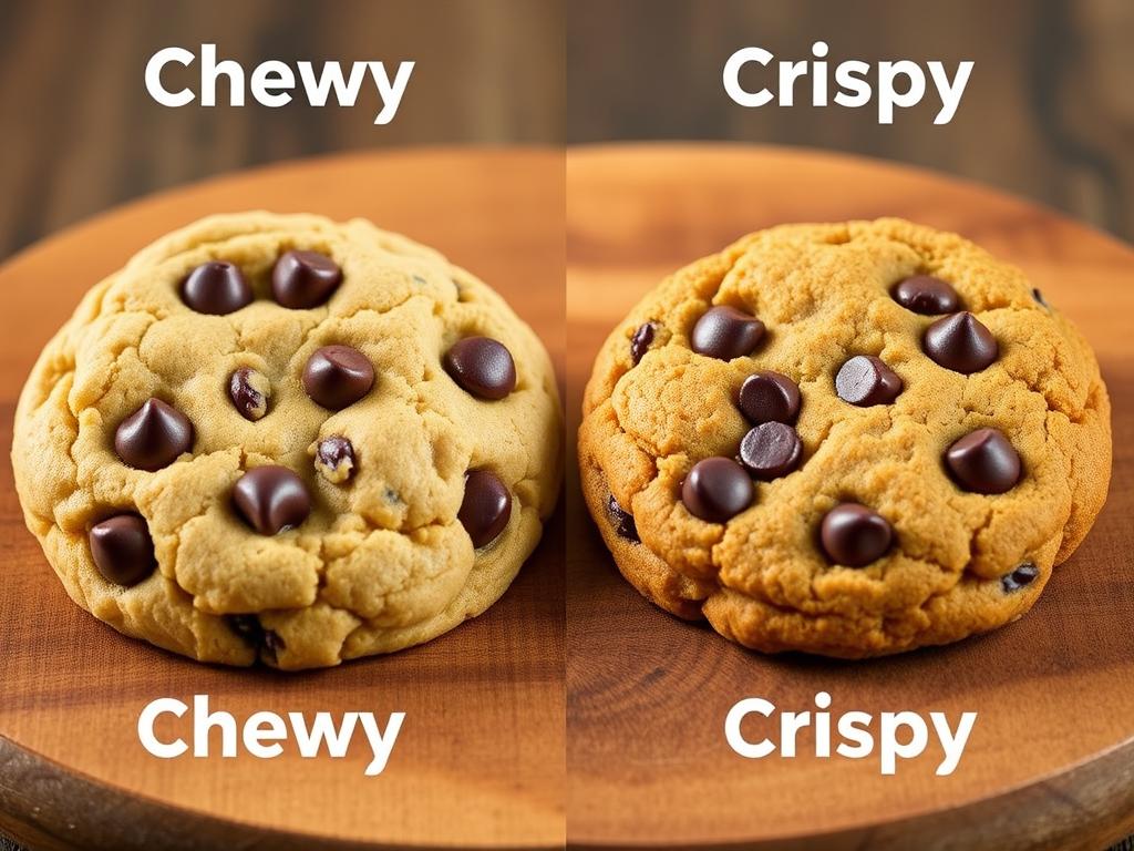 Comparison of chewy versus crispy chocolate chip cookies Comparison of chewy versus crispy chocolate chip cookies