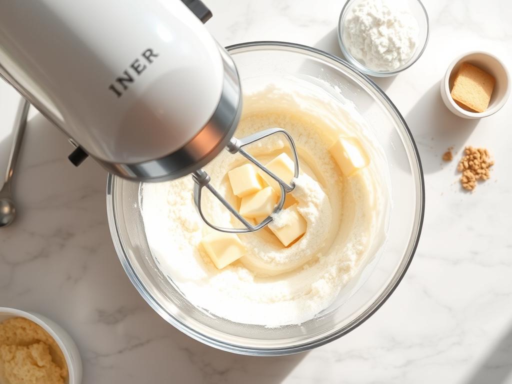 Mixing butter and sugar for Banana Nut Bread batter Mixing butter and sugar for Banana Nut Bread batter