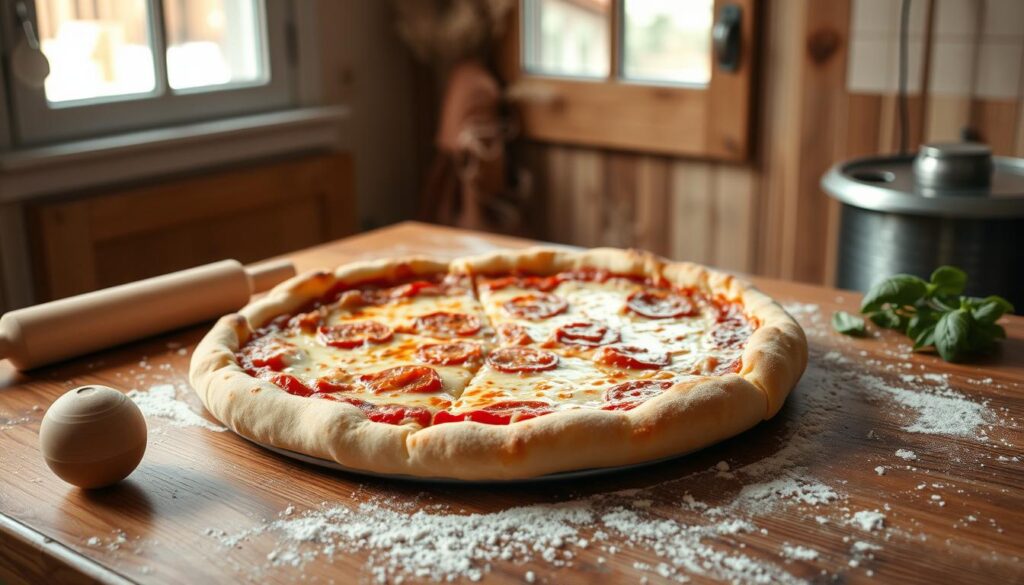 baking pizza