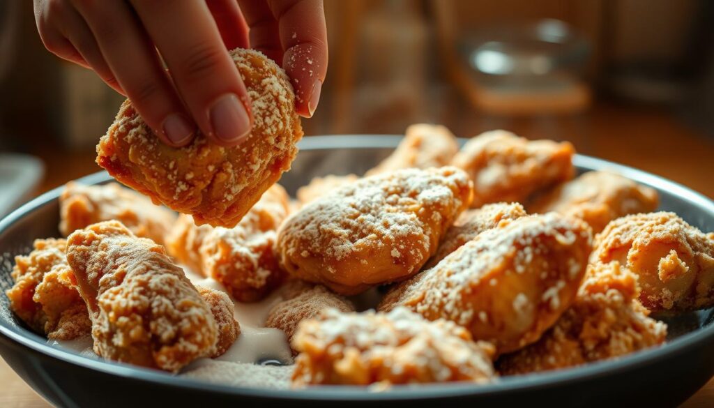 fried chicken dredging process