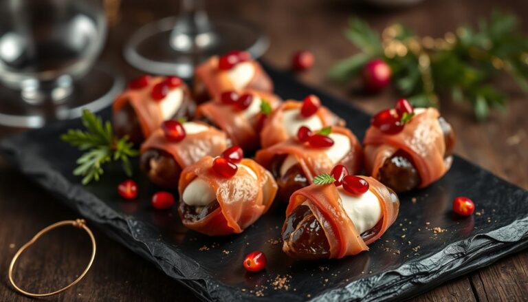 Prosciutto-Wrapped Dates with Goat Cheese & Pomegranate for 2026 New Year Super Recipes