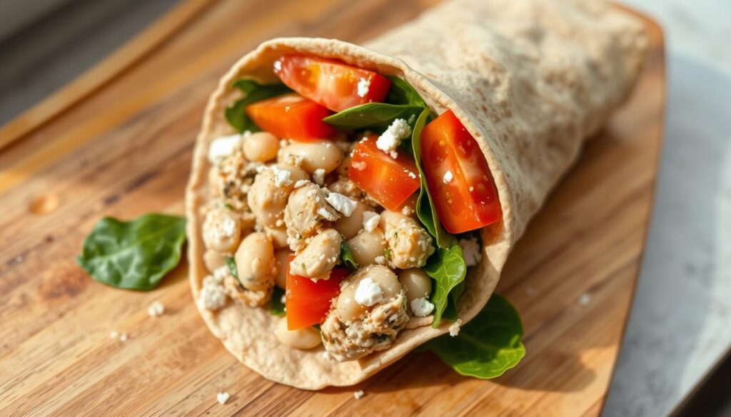 tuna and white bean wrap