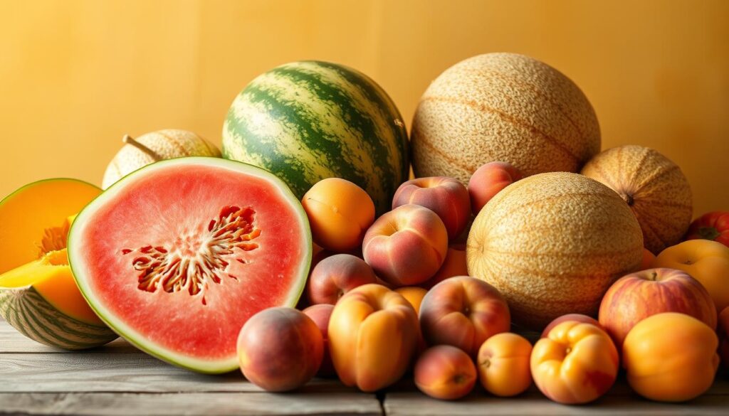 melons and stone fruits