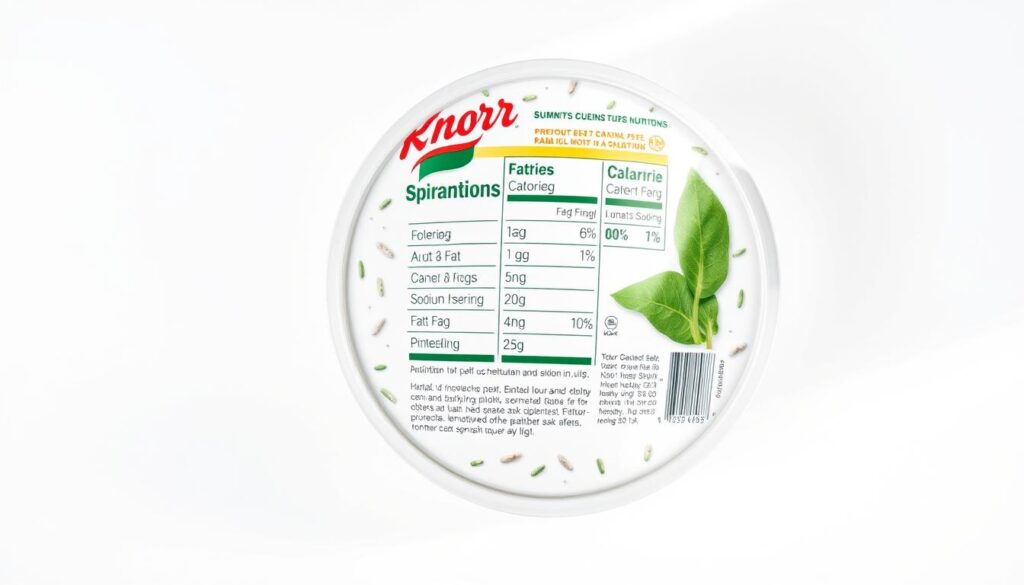 nutritional information of Knorr Spinach Dip nutritional information of Knorr Spinach Dip