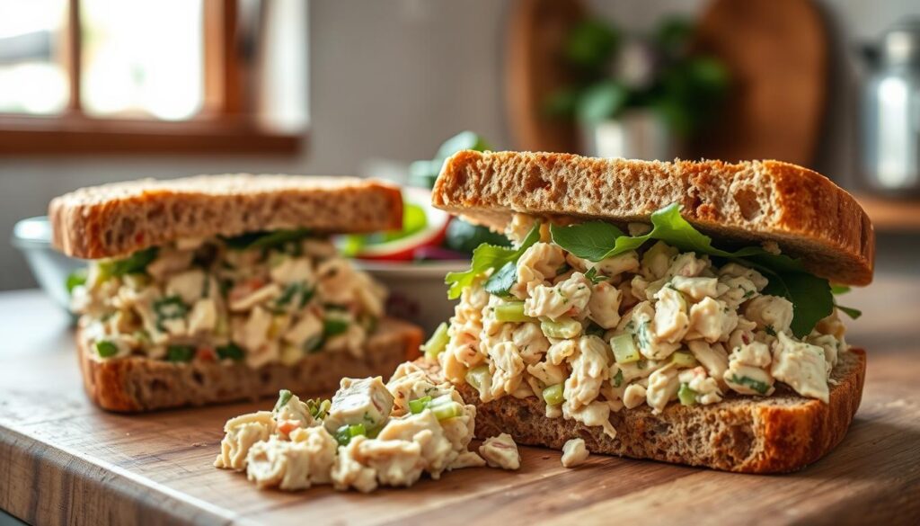 chicken salad sandwich filling served on bread chicken salad sandwich filling served on bread