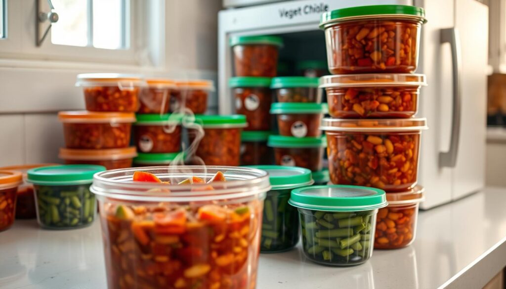 freezing vegetarian chili in containers freezing vegetarian chili in containers