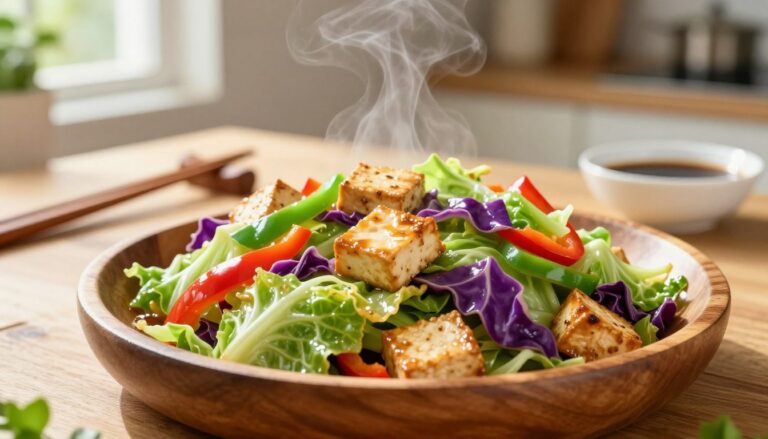 high protein cabbage stir fry