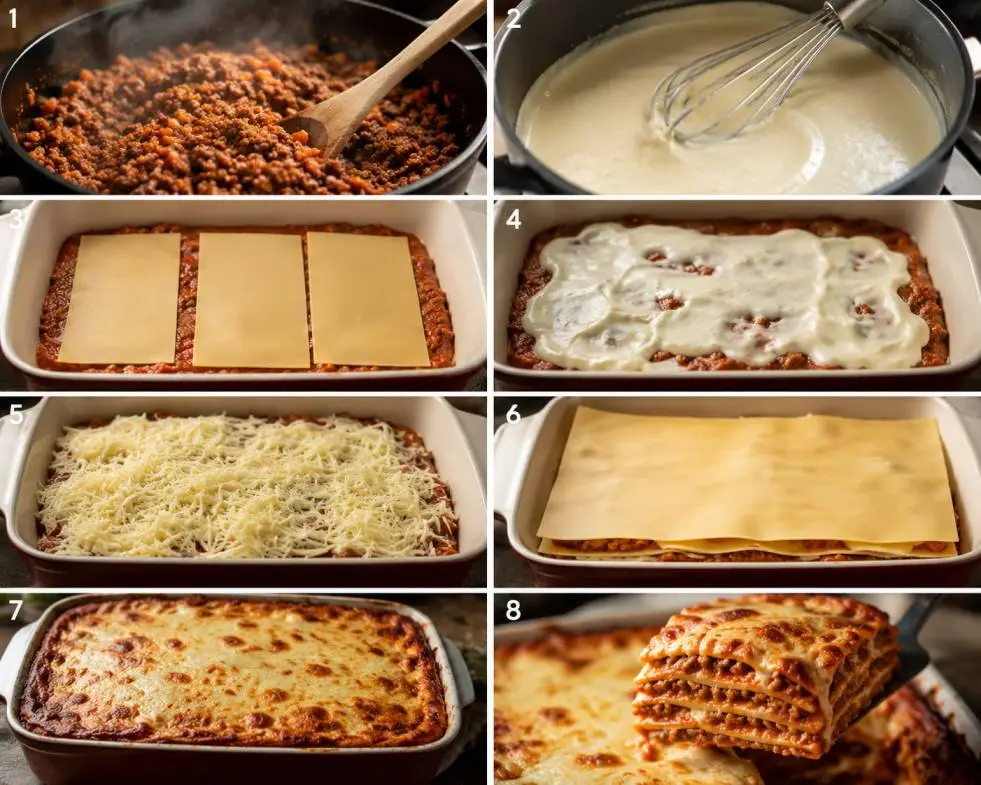 step by step about Das Geheimnis der echten Lasagne