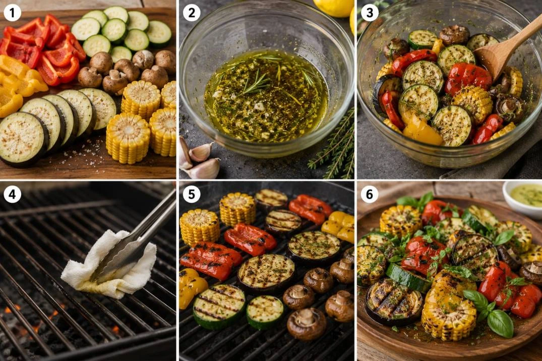 Schritt-für-Schritt-Rezept: Klassisches Grillgemüse mediterran