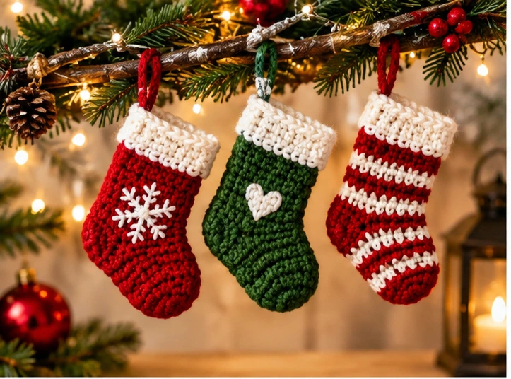 mini crochet christmas stockings patterns