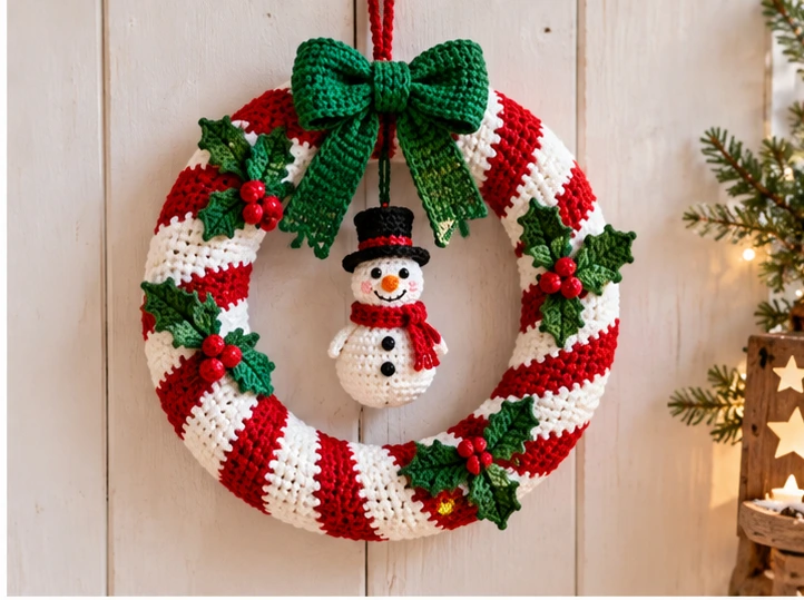 crochet christmas wreath free pattern