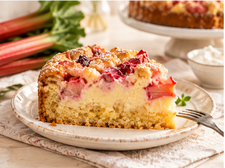 rhabarberkuchen mit pudding