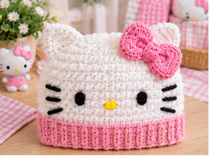 hello kitty crochet hat