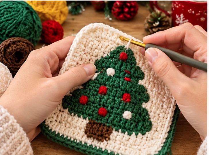 Weihnachten Topflappen häkeln