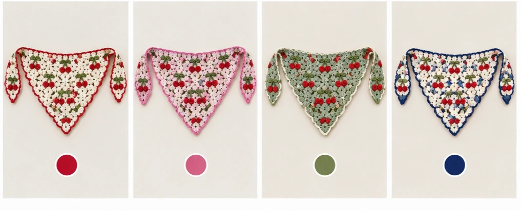 Crochet Cherry Bandana