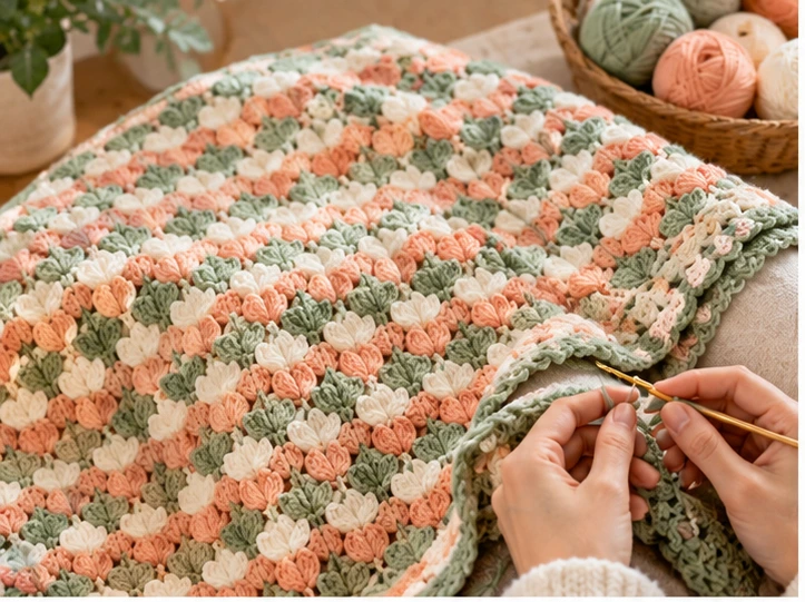 Crochet Baby Blanket Flowers