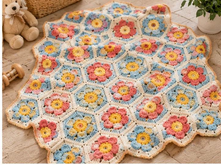 Crochet Baby Blanket Flowers
