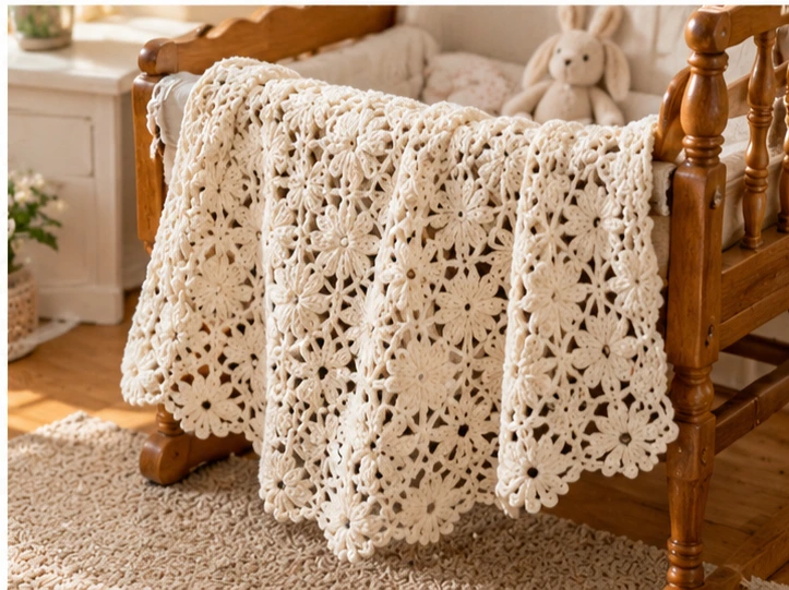 Crochet Baby Blanket Flowers