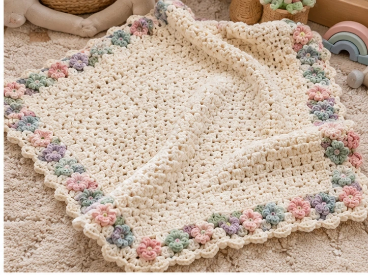 Crochet Baby Blanket Flowers