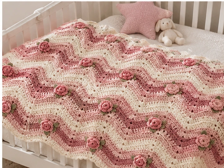Crochet Baby Blanket Flowers