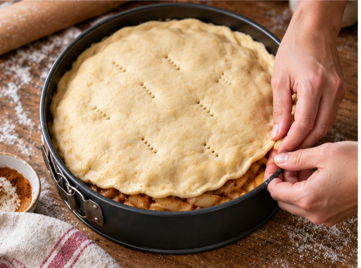 Gedeckter Apfelkuchen