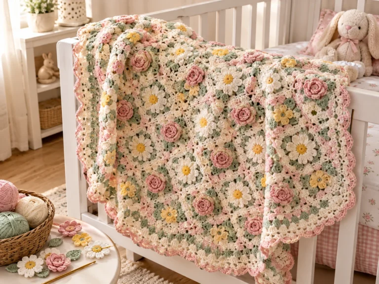 Crochet Baby Blanket Flowers