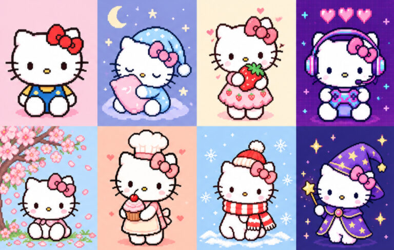 8 Cute Pixel Art Hello Kitty Ideas