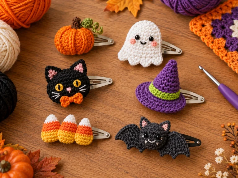 Crochet Hair Clips Halloween